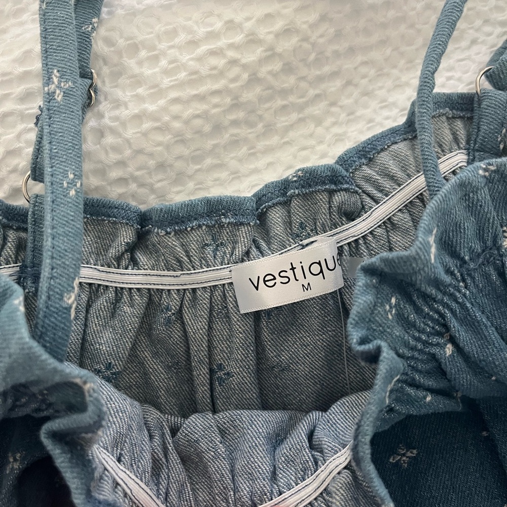 Vestique Denim Ruffle Top - Picture 2 of 2